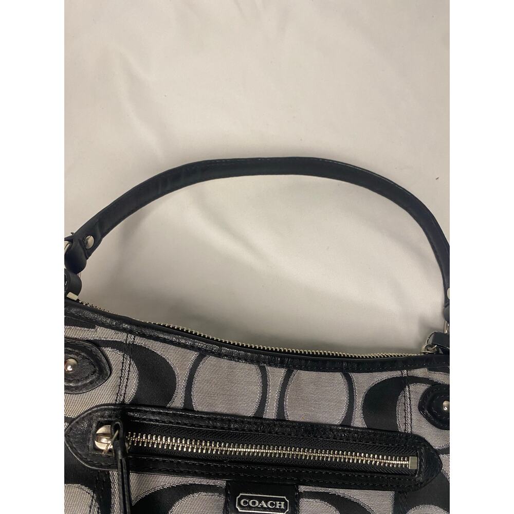 Coach Daisy Outline Signature Hobo Small Shoulder Bag Black Gray Y2K Classic - Picture 4 of 9